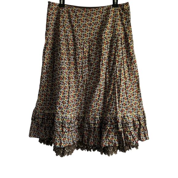 Kenzie Women’s Size 8 100% Cotton Ditzy Floral Print Sequin Ruffled Double Hem - Picture 5 of 7